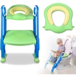 Uisebrt - Siège de Toilette Enfants Pliable Réglable, Réducteur de Toilette Bébé avec marche pieds Antidérapantes, Rehausseur toilette pour