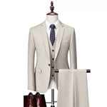 (Veste+Pantalon+Gilet)Costume Homme 3 Pièces Mariage Business Slim Fit Smoking Simple Poitrine À Deux Boutons, Men Suits 3 Piece Pour Fête Confort Blazerxhn47