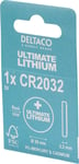 Deltaco Ultimate Lithium CR2032-knappcellsbatteri, 3V, 1-pack