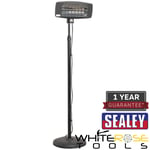 Sealey Patio Heater Infrared Quartz  2000W/230V with Telescopic Floor Stand