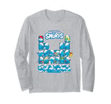 The Smurfs Periodic Table And Many More! Retro Chest Logo Long Sleeve T-Shirt