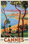 CANNES CôTE D'AZUR Rf71 - POSTER HQ 40x60cm d'une AFFICHE VINTAGE