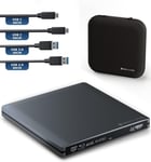 Externe Usb 3.1 Usb-C Lecteur Graveur Uhd 4K 3D M-Disc Blu-Ray Dvd Cd Bdxl Hdr10 128Gb Superdrive Windows Macos Deluxe Aluminium Gris