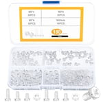 180 Pièces M3 Vis Boulons et Écrous, Vis à Tête Cylindrique Transparents en Acrylique, Vis Bouton à Tête Phillips avec Écrous Assortiment Kit, Boulons Vis à Tête Cruciforme, Vis de Mécaniques