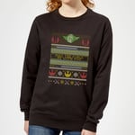 Star Wars May The force Be with You Pattern Women's Christmas Jumper - Black - S - Black