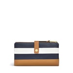 Radley London Farringdon Stripe Large Flapover Matinee Purse for Women, in Black and Cream Grained Leather