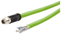 Metz Connect 142M7x10100 M12 Nettverkskabel, Patchkabel Cat 6A S/Ftp 10 M Grønn Pur-Jakke, Syrebestandig, Ozonbestandig, Uv-Bestandig, Trekkkjede-Kapabel (142M7x10100)