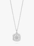 Dower & Hall White Sapphire Stellar Locket on Millie-Grain Textured Chain