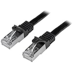 StarTech.com Câble réseau Cat6 blindé SFTP sans crochet - 3 m Noir - Cordon Ethernet RJ45 anti-accroc - Câble patch (N6SPAT3MBK)