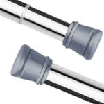 Tension Rod for Curtains No Drill Curtain Pole Extendable Curtain Poles Tension Rod for Windows,Shower,(Silver,67-85cm/2pcs)