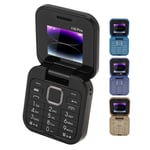 New Flip Phone 2G 1.77in Portable Dual SIM Dual Standby 1000mAh 3 Card Slots Mul