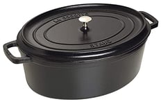 STAUB Cocotte en Fonte Émaillée avec Couvercle, Tous feux dont induction, 5 à 6 personnes, Ovale, 31 cm, 5,50 L, 7 kg, Noir Mat