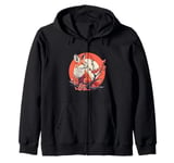 Japanese Cherry Blossom Aesthetic Dutch Rabbit Zip Hoodie