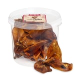 DIBO Oreilles de Porc – Friandise à mâcher Saine et Naturelle pour Chien, 100% Naturelle, séchée en Douceur, Seau Transparent 600 g