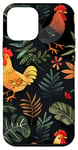 Coque pour iPhone 12 mini Noir Minimaliste Tropical Crazy Chicken Lady Phone Pattern