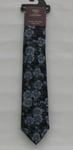 MEN`S MARKS AND SPENCER NAVY MIX FLORAL LUXURY HAND FINISHED FINE SILK TIE