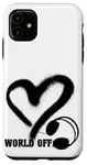 Coque pour iPhone 11 Casque Musique Coeur Techno House Amour