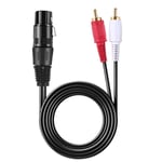 1.5m/ 5ft Stereo Audio Splitter Patch Y Cable Cord 1 XLR Female to 2  Male9988