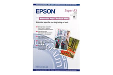 Epson - akvarelpapir - 20 ark - A3 Plus - 188 g/m²