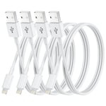 iPhone-laddningskabel, 4-pack 3FT/1M MFi-certifierad Lightning-kabel Apple snabbladdningskabel kompatibel med iPhone 14 13 12 11 XS XR X Pro Max Mini 8