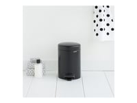 Brabantia Newicon - Søppelbøtte - Flipp-Lokk - 3 L - Fotpedal - Matt Svart