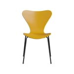 Fritz Hansen Sjuan 3107 stol true yellow, färgad ask, svart stativ