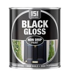 151 Wood Metal Brick Plastic Interior Exterior Non-Drip Gloss Paint 300ml BLACK