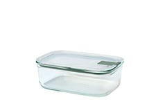 Mepal - Glass food container EasyClip - Glass food containers with lids - Click closure - Suitable for the microwave, steamer, oven, refrigerator & freezer - Airtight & leakproof - 1500 ml - Nordic