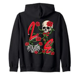 Love Rose Skeleton Flowers Bones Hearts Valentines Zip Hoodie