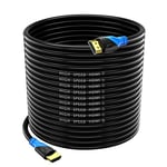 Rommisie Câble HDMI 4K/60HZ 30m (HDMI 2.0, 18 Gbit/s) Connecteurs Plaqués or Ultra Haut Débit, Retour Audio Ethernet, Compatible avec Blu - Ray, Playstation, Ordinateur Portable, PS34/5, PC, HDTV