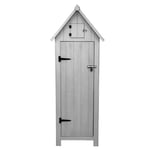 Abri De Jardin En Bois Gris 66 X 46 X 178 Cm Cabane Cabanon Toit En Asphalte - Imperméable - Espace Extérieur Stockage Rangement Jardin Outils - [Kit De Fixations & Cadenas Inclus]