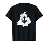 Punjab Map With Khanda For Punjabi Men Women Kids T-Shirt