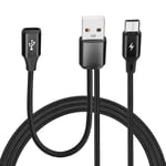 GELRHONR Adaptateur répartiteur USB vers double USB C, USB mâle vers ports de type C femelle et ports mâles de type C - Câble adaptateur d'extension en Y - Prend en charge le chargement et le