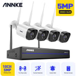 Kit Caméra de Surveillance Extérieur Sans fil 5MP avec 4 Caméras,Vision Nocturne EXIR,Audio Bidirectionnel WiFi Kit de Vidéosurveillance Accès