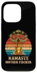 Coque pour iPhone 13 Pro Namaste Mother F cker Bouddha vintage drôle yoga méditation