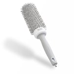 Olivia Garden Expert Blowout Speed – White & Grey - 45 - Ceramic Coated Round Brush with Extra Long Barrel for 25% Faster Blowouts