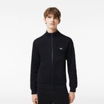 Lacoste regular fit brushed fleece Mens sweatshirt with zipper - Black Cotton - Size Large