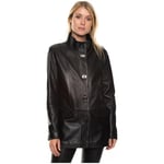 Blouson Giorgio  Veste 3/4 en cuir Nanou waxy femme Giorgio Ref 44769 Noir