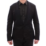 Dolce & Gabbana Mens Black silk slim fit blazer - Size IT 54 (Men's)