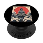 Kamakura Grande statue de Bouddha vintage japonais Art sur bois PopSockets PopGrip Adhésif