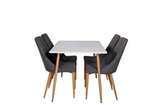 Venture Design Polar & Leone matgrupp Vit/grå 4 st stolar & bord 120 x 75 cm
