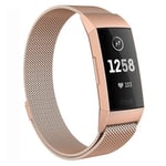 Fitbit Charge 3 Milanese Loop Strap RoseGold