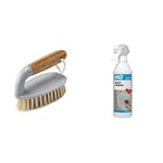 Addis Floor and Tile Scrub Brush Iron Style with Natural Bamboo Handle, Grey & Natural, Grey/Wood & HG Grout Cleaner, Ready-To-Use Tile Grouting Cleaning Spray, Removes Stubborn Dirt & Stains