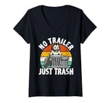 Womens No trailer just trash Possum Trashcan Garbage Opossum V-Neck T-Shirt