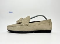 Mens French Connection Suede Leather Tassel Slip On Loafers Sand Beige UK Size 7