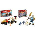 LEGO 71789 Ninjago Le Combat en Voiture et en Moto de Kai et Ras, Jouet Ninja & Ninjago Pack de Combat : Le Robot de Jay, Jouet de Ninja pour Enfants avec Figurines incluant Jay