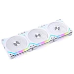 Lian Li UNI SL120 V2 Addressable RGB 120mm Fan Triple Pack with Controller - White