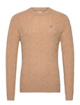 GANT Lambswool Cable C-Neck Beige