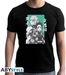 Demon Slayer - Tanjiro & Tengen T-Shirt Svart (Large)