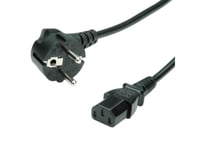 Value Power Cable - Cee 7/7 Vinklad Enligt Iec 60320 C13 - Växelström 250 V, 0,6 M, Hanstik/Hunstik, Cee7/7, Iec 320, 250 V, Sort